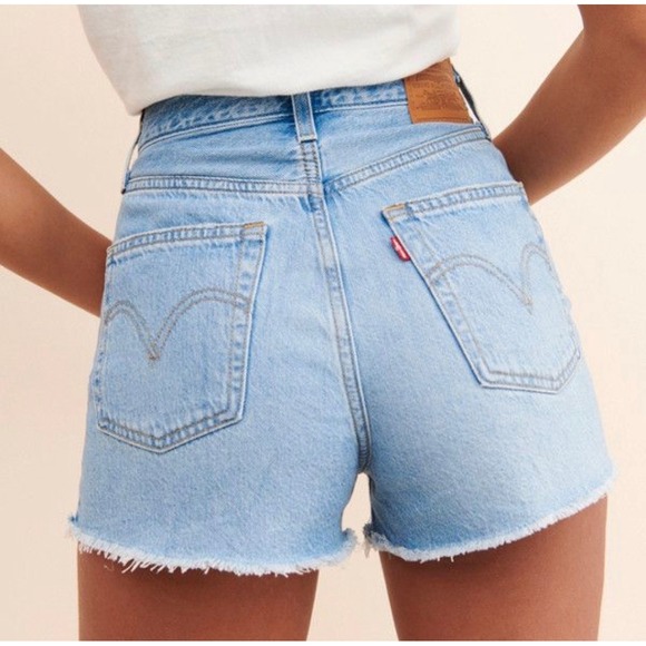 Levi's Pants - Levis 501 Ribcage Denim Shorts Women's Size 27 Light Wash Distressed Frayed